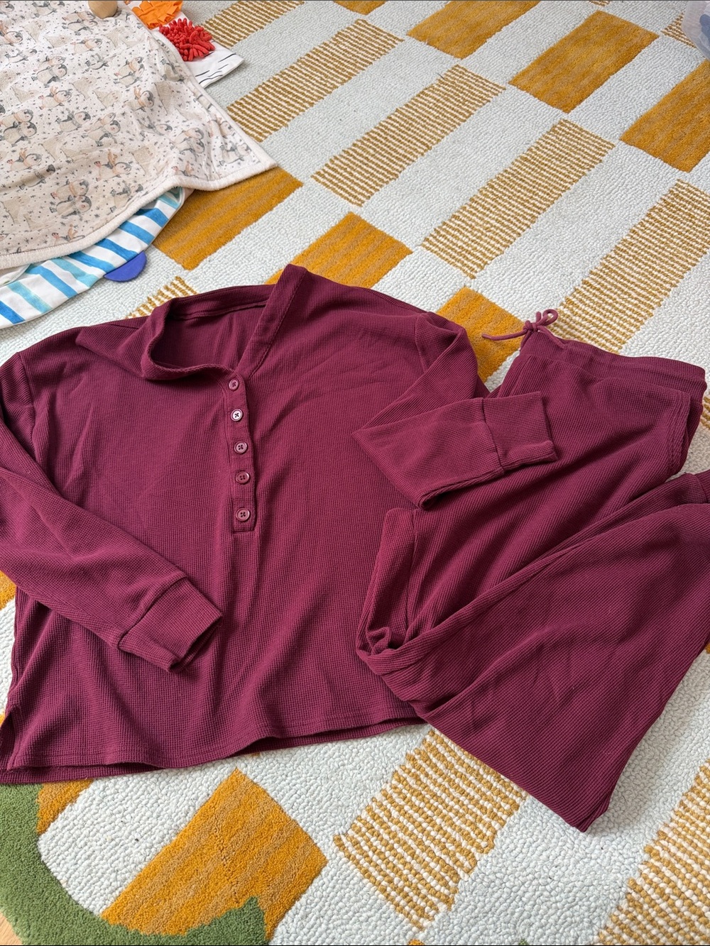 Kindred Bravely matching set wine colored maternity/postpartum lounge set large